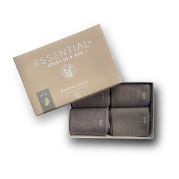 Essential+ bambu sukat, 4 socks in a box, Sand Collection