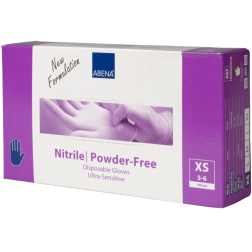 ABENA Nitrilikäsineet ULTRA Sensitive, puuterittomat, Sininen – Valitse koko