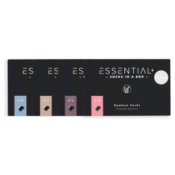ESSENTIAL+ ORDINARY FOOTIES SORTE / Three socks in a box - Vælg størrelse
